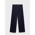 Wide-Leg-Jeans Rinse Wash mit Gürtel - Open Blue