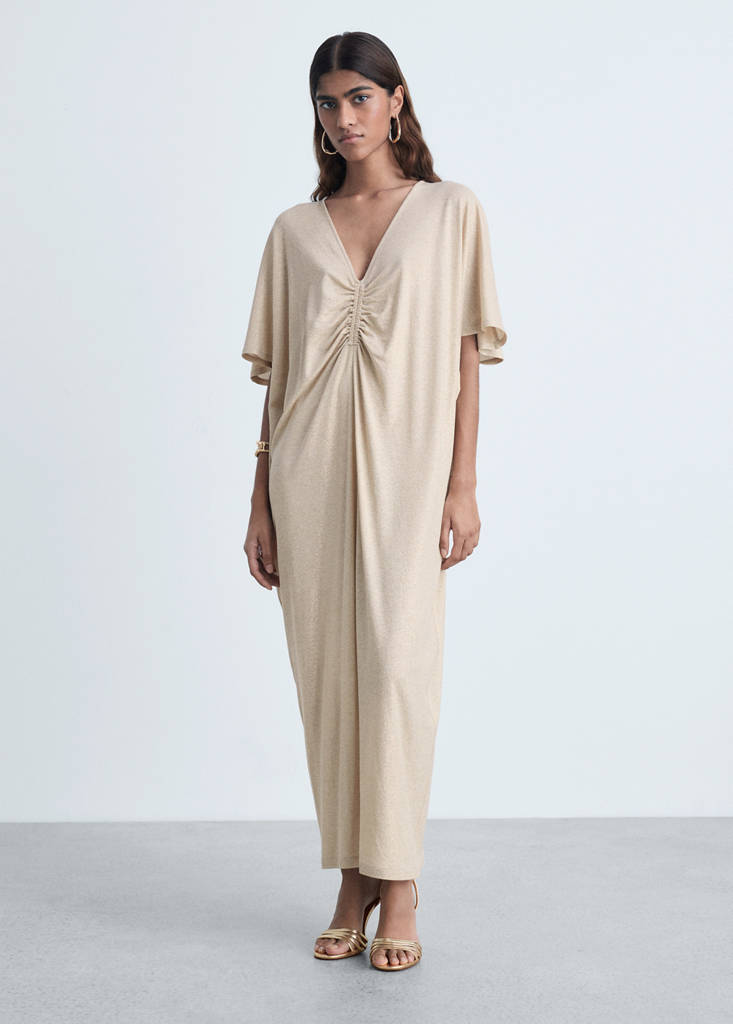 Robe Lurex Col Froncé