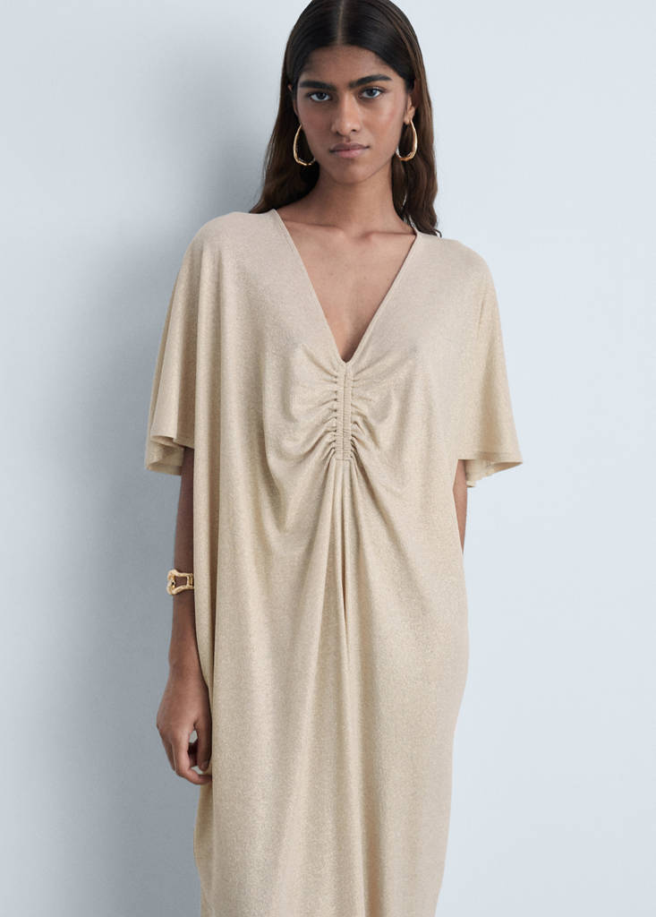 Robe Lurex Col Froncé
