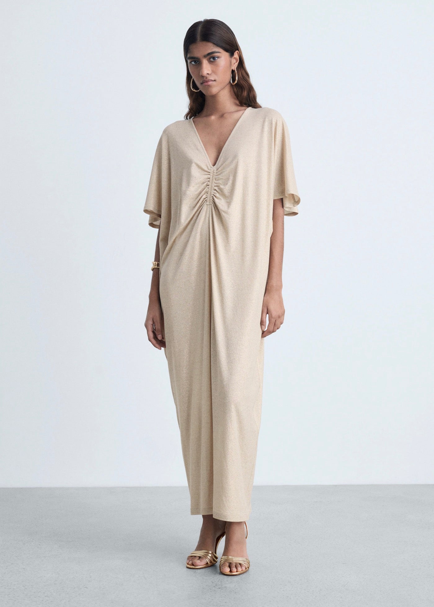 Robe Lurex Col Froncé