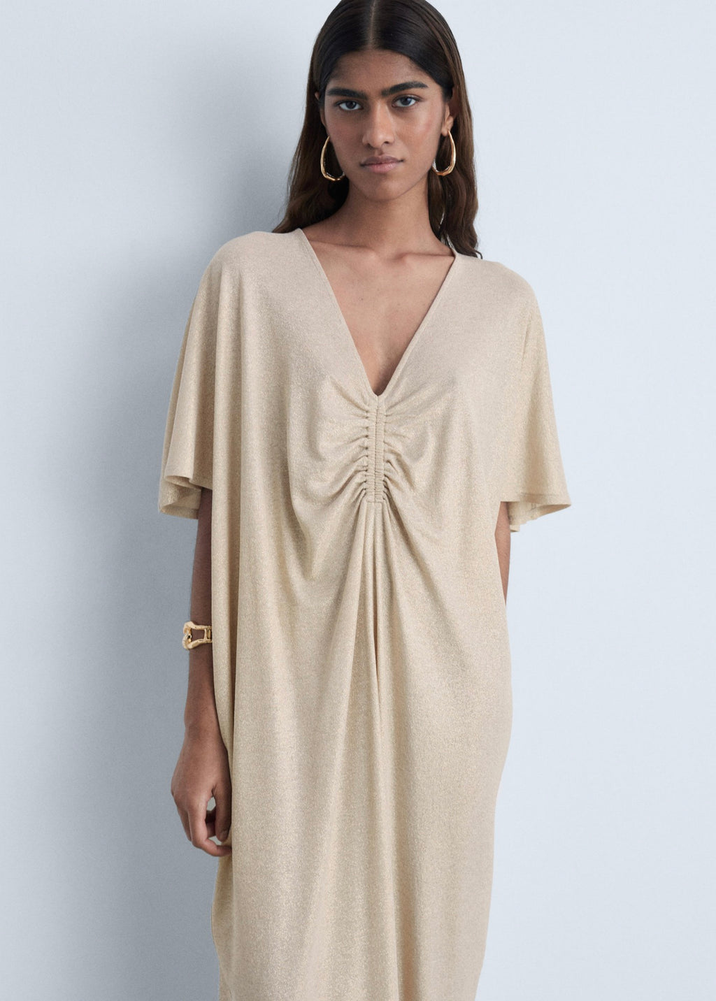 Robe Lurex Col Froncé