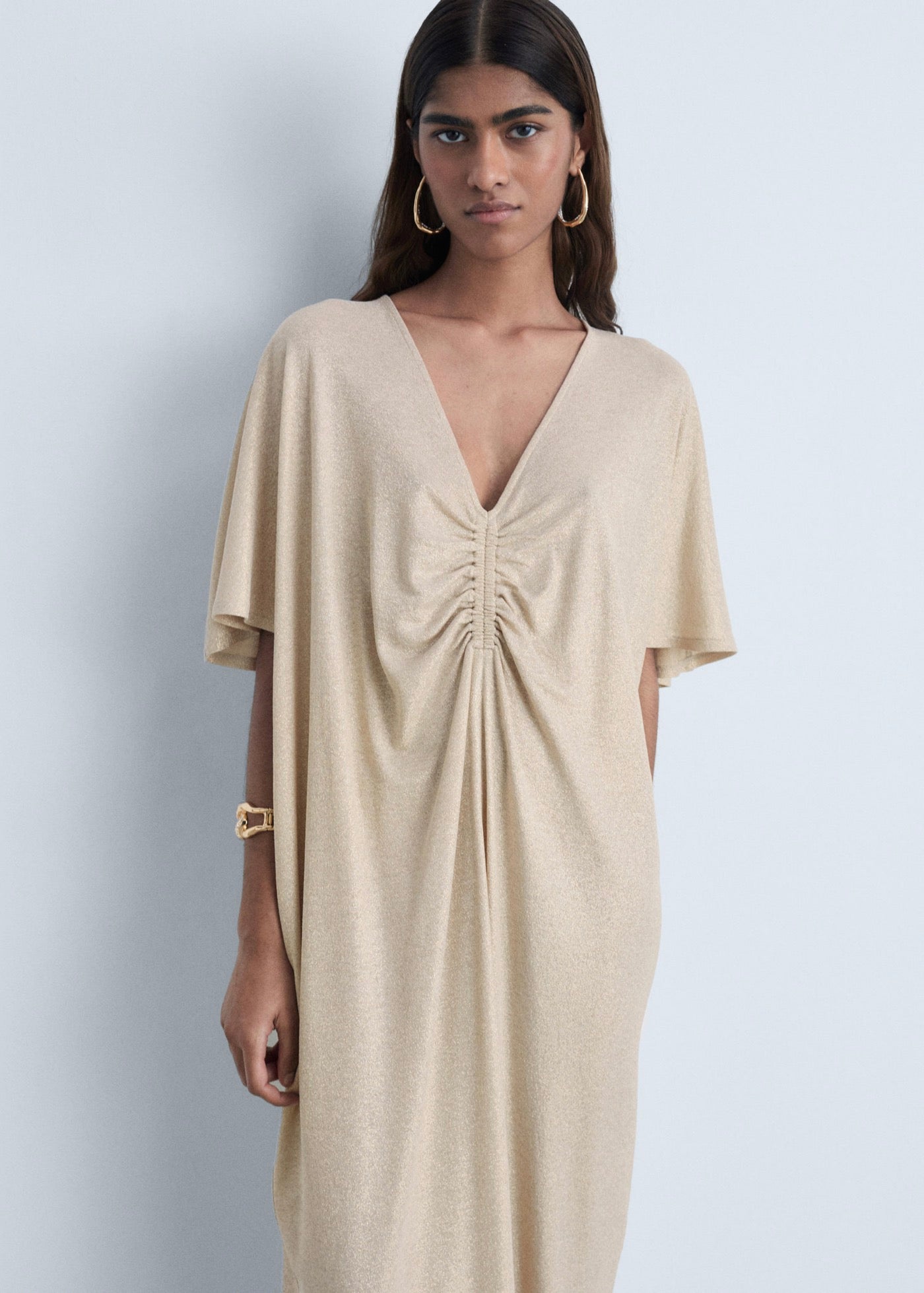 Robe Lurex Col Froncé