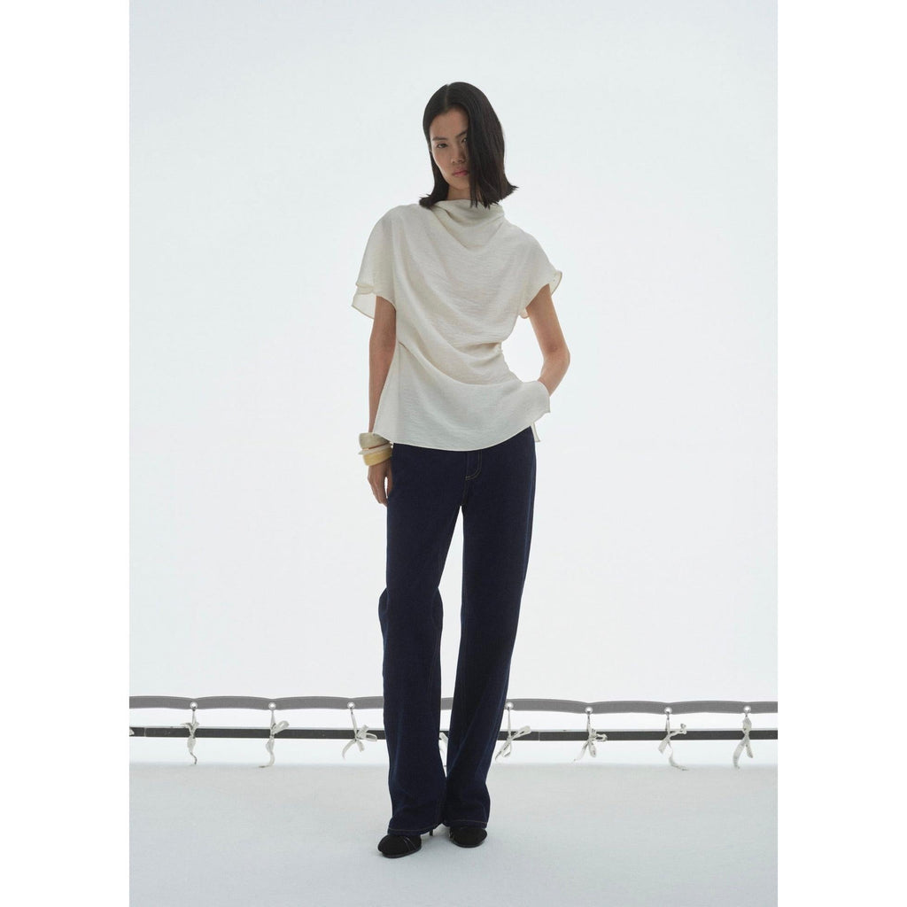 Vaqueros Rectos de Talle Alto Rinse Wash - Open Blue