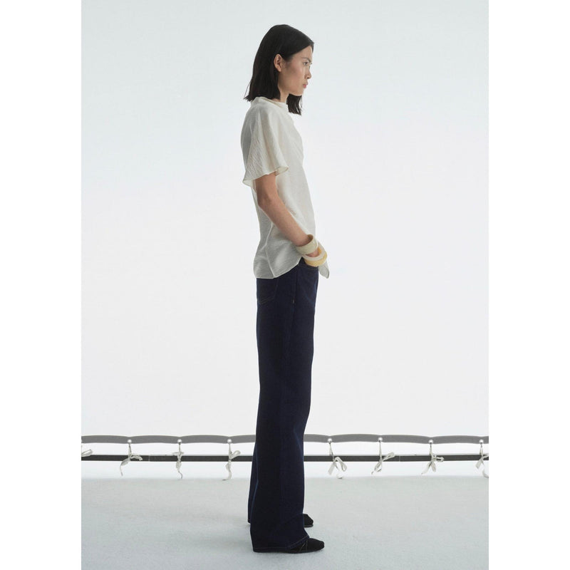 Jean Droit Taille Haute Rinse Wash - Open Blue