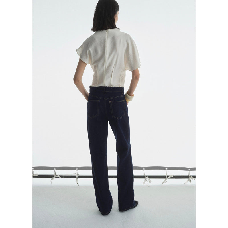 Jean Droit Taille Haute Rinse Wash - Open Blue