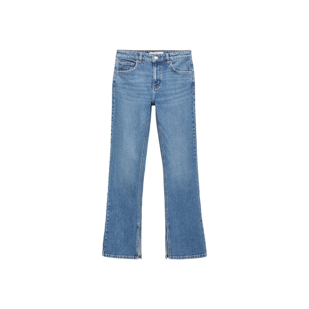 Vaquero Recto Talla Normal con Aberturas - Azul Medio