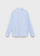 Chemise Rayée En Coton Et Lin - Azul - Garçon