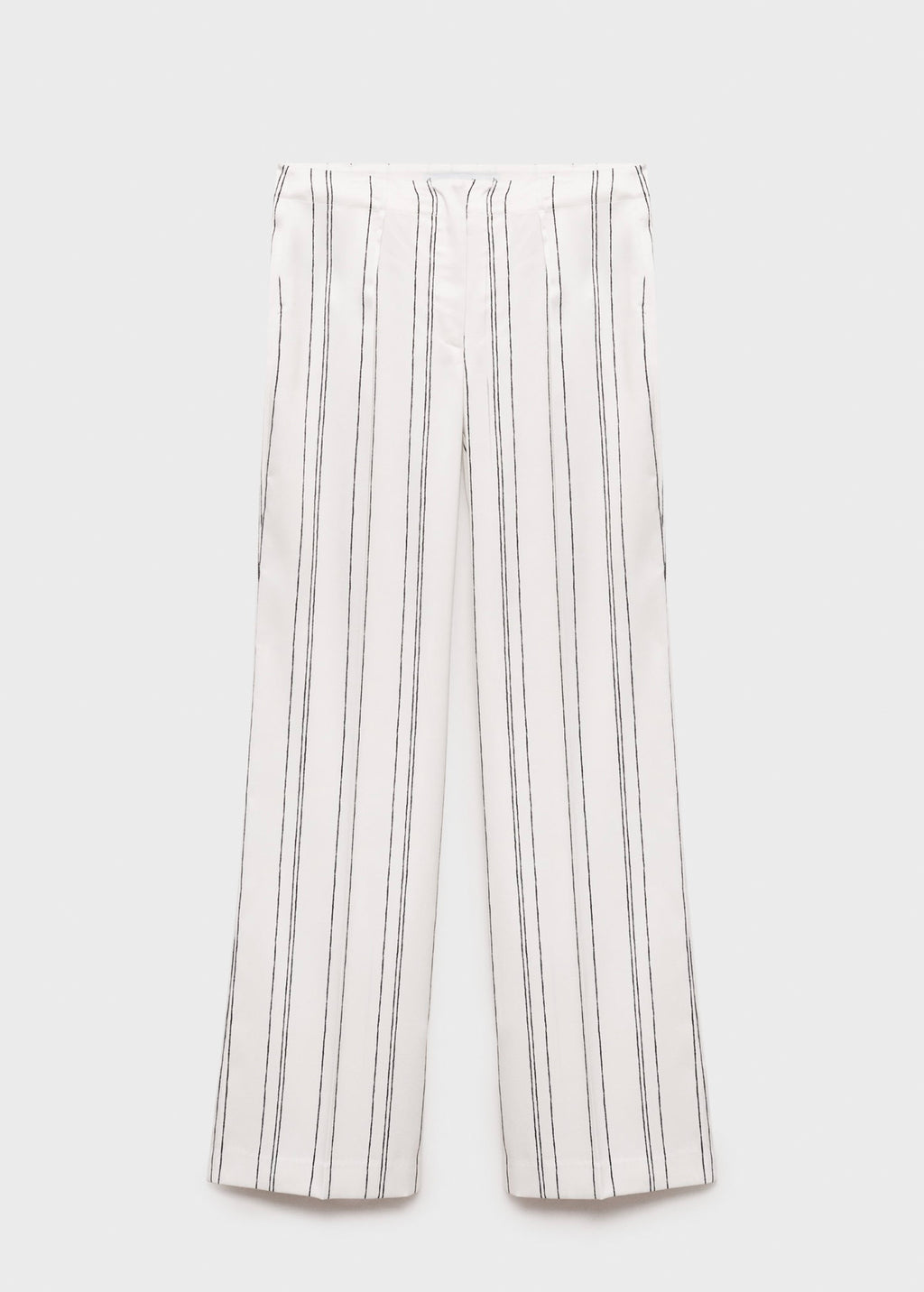 Pantalon Droit À Rayures - White