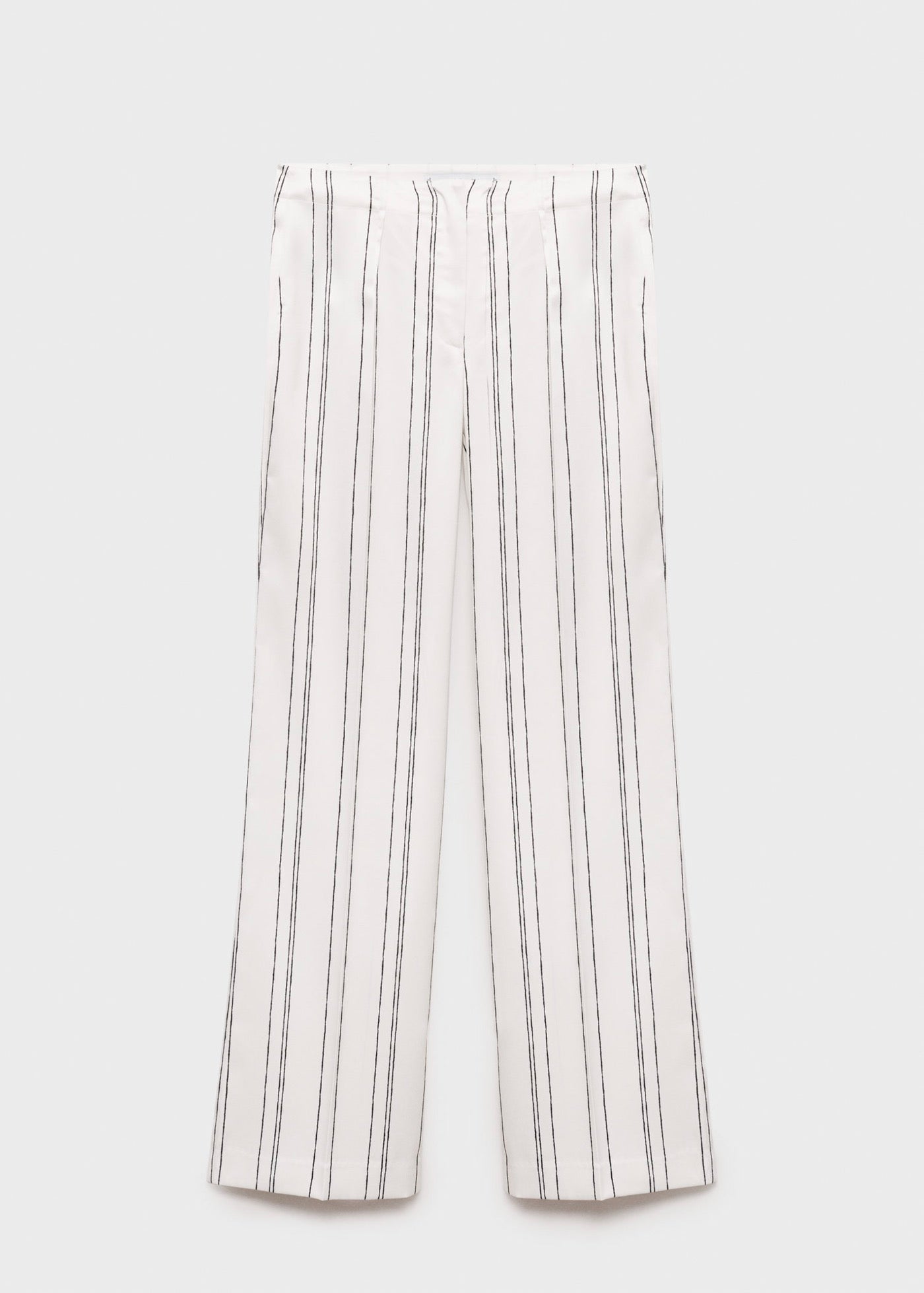 Pantalon Droit À Rayures - White