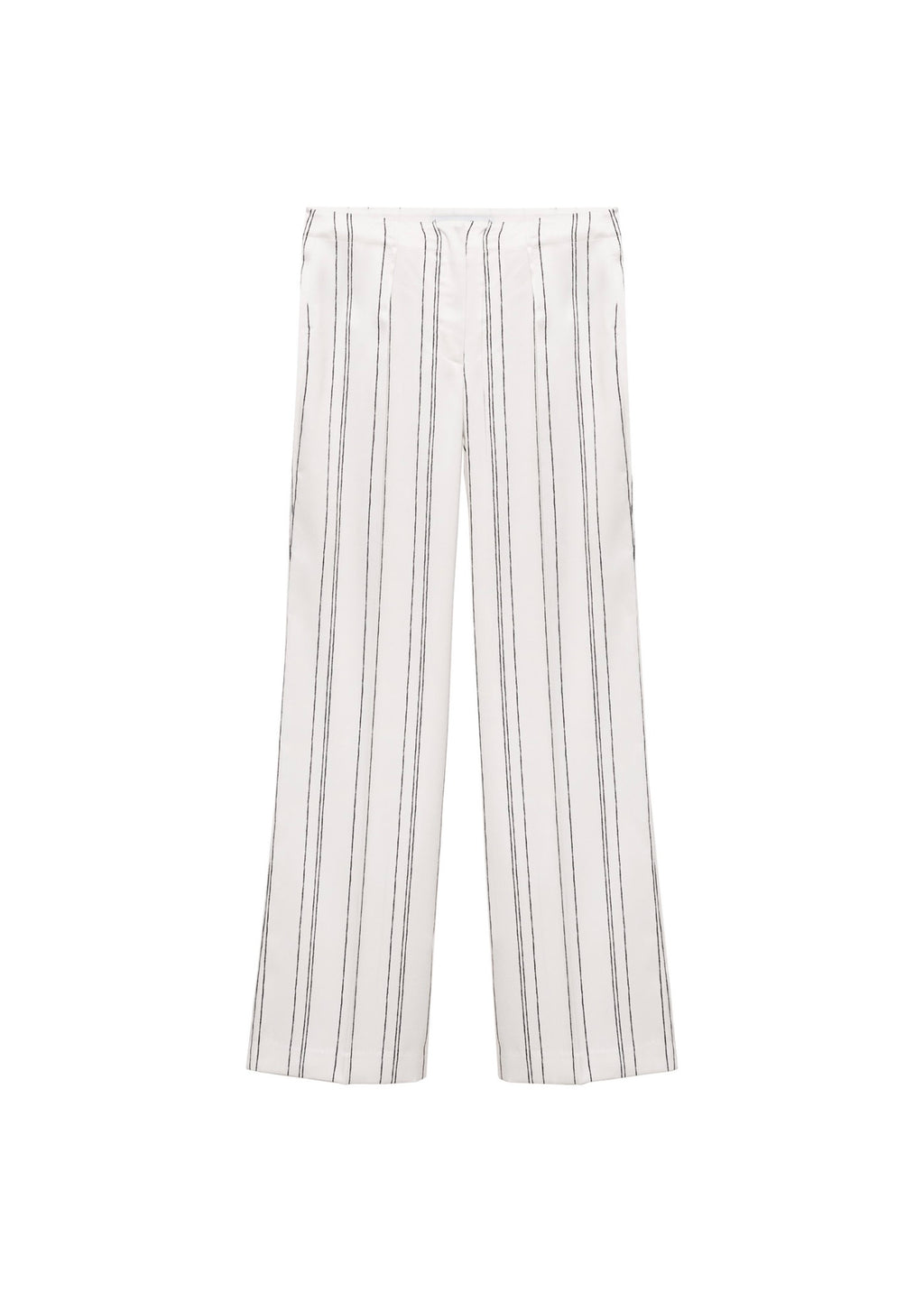 Pantalon Droit À Rayures - White
