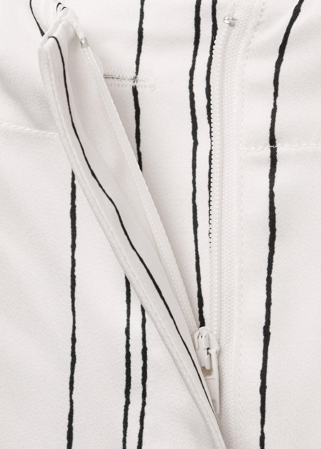 Pantalon Droit À Rayures - White