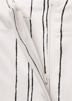 Pantalon Droit À Rayures - White