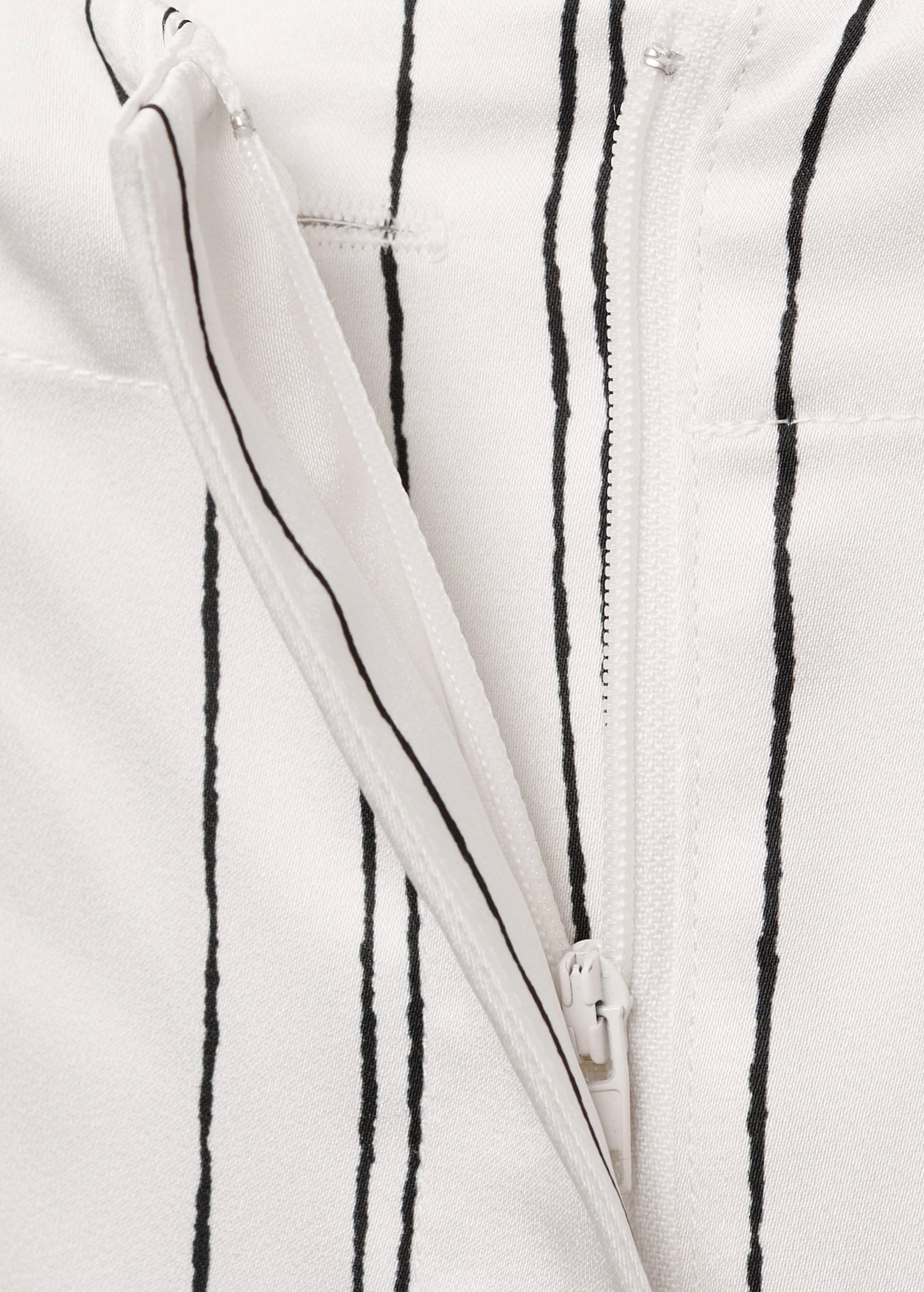 Pantalon Droit À Rayures - White