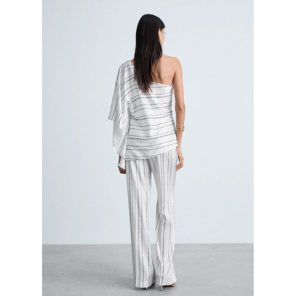 Pantalon Droit À Rayures