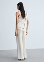Pantalon Lin Rayures Contrastées