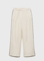 Pantalon Lin Rayures Contrastées