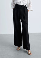 Pantalon Lin Rayures Contrastées