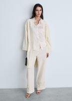 Pantalon Droit Brodé
