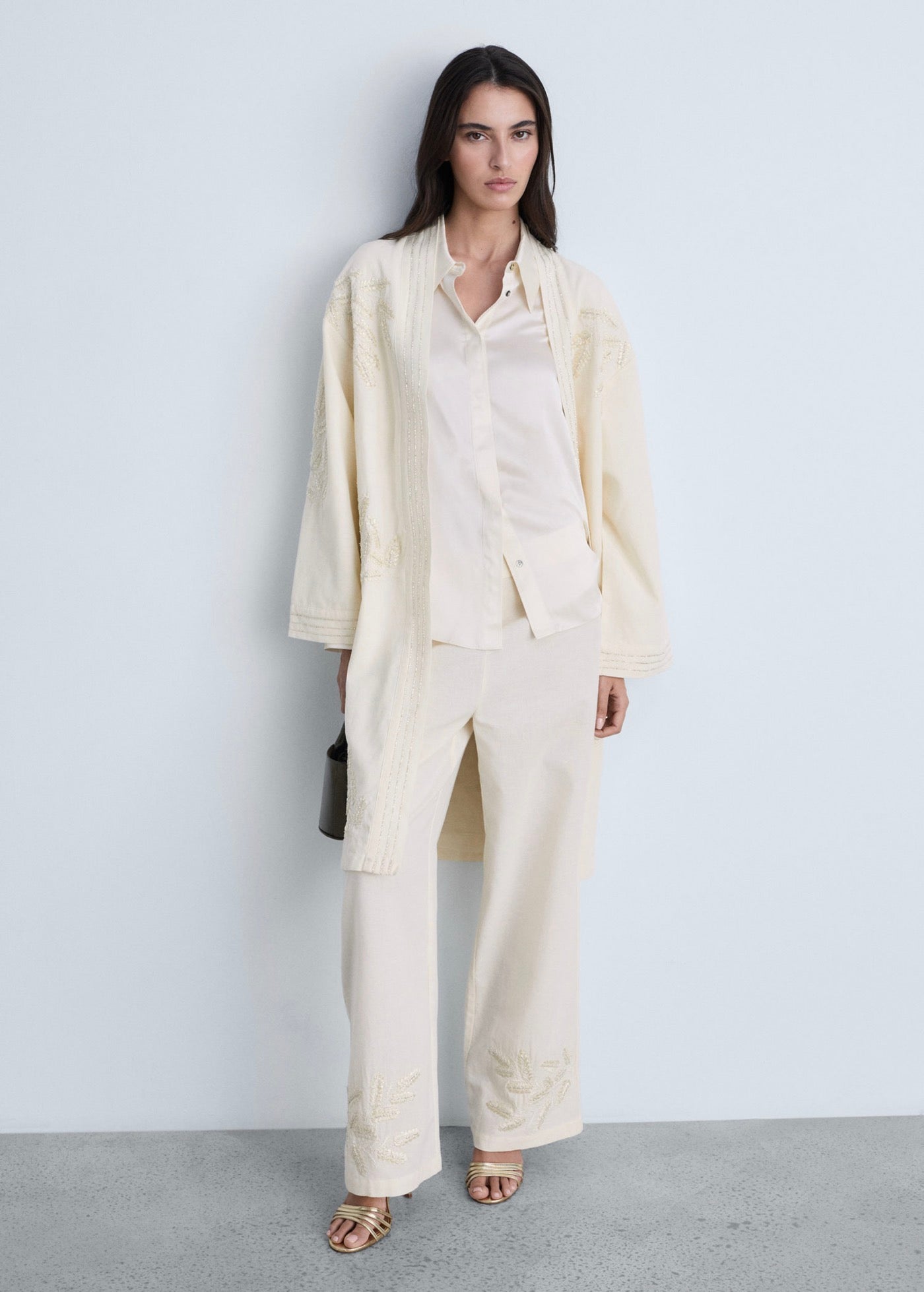 Pantalon Droit Brodé