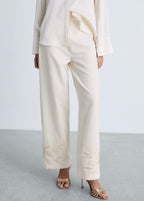 Pantalon Droit Brodé