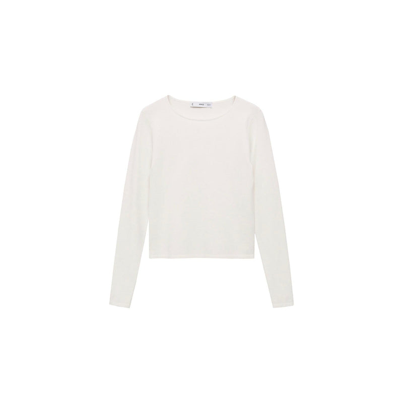 Fine Knit Fitted Sweater - Ecru