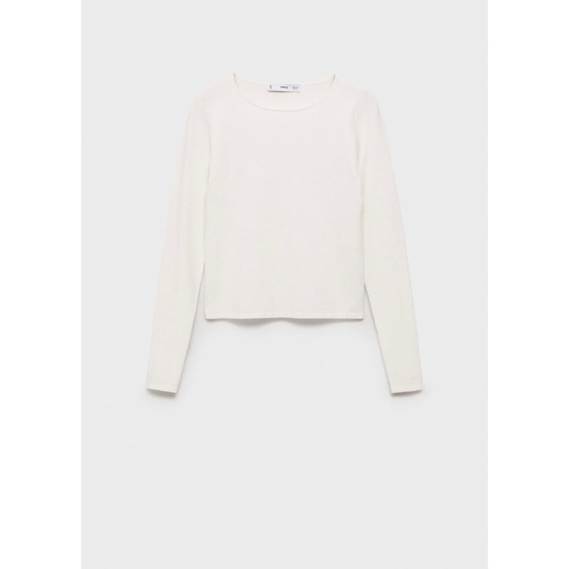 Fine Knit Fitted Sweater - Ecru