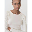 Fine Knit Fitted Sweater - Ecru