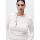 Fine Knit Fitted Sweater - Ecru