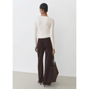 Fine Knit Fitted Sweater - Ecru