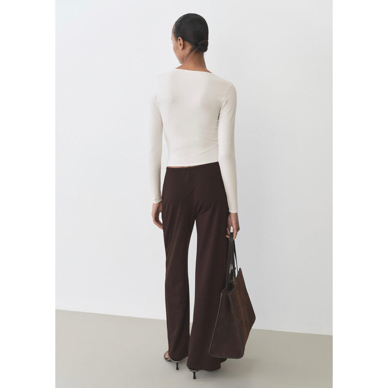 Fine Knit Fitted Sweater - Ecru