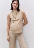 T-Shirt De Grossesse À Col Drapé - Natural