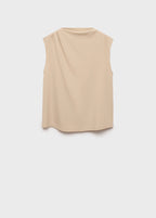 T-Shirt De Grossesse À Col Drapé - Natural