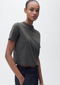 Short-Sleeve Cotton Blend T-Shirt - Dark Heather Grey