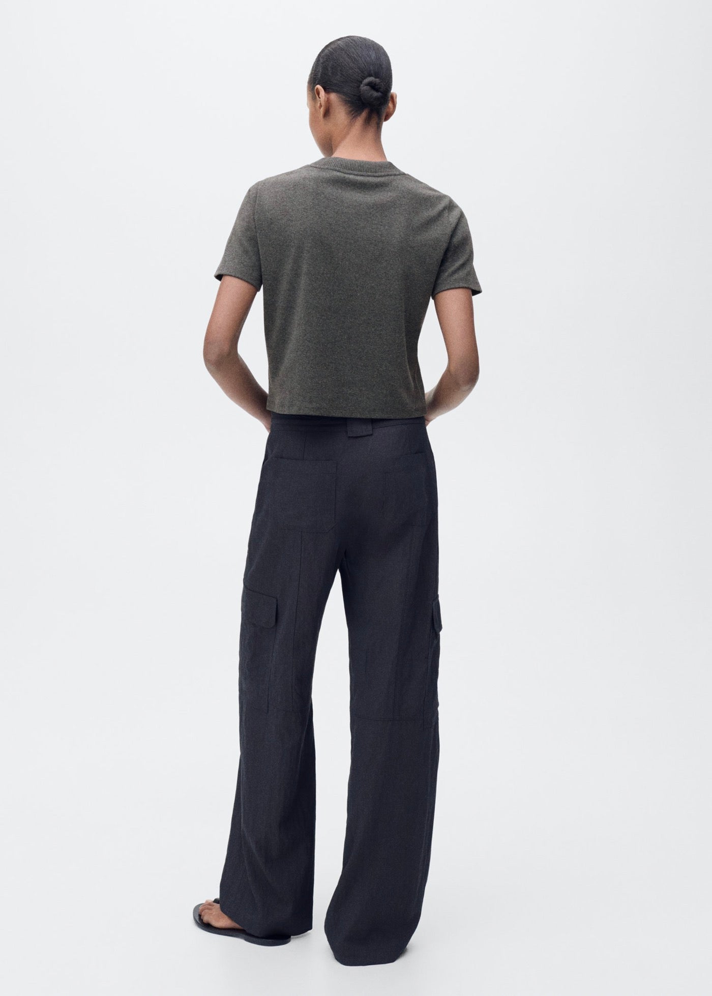 Short-Sleeve Cotton Blend T-Shirt - Dark Heather Grey