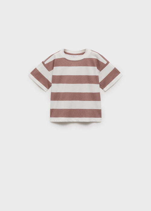 T-Shirt Rayé En Coton - Rosa Palo - Bébé Garçon