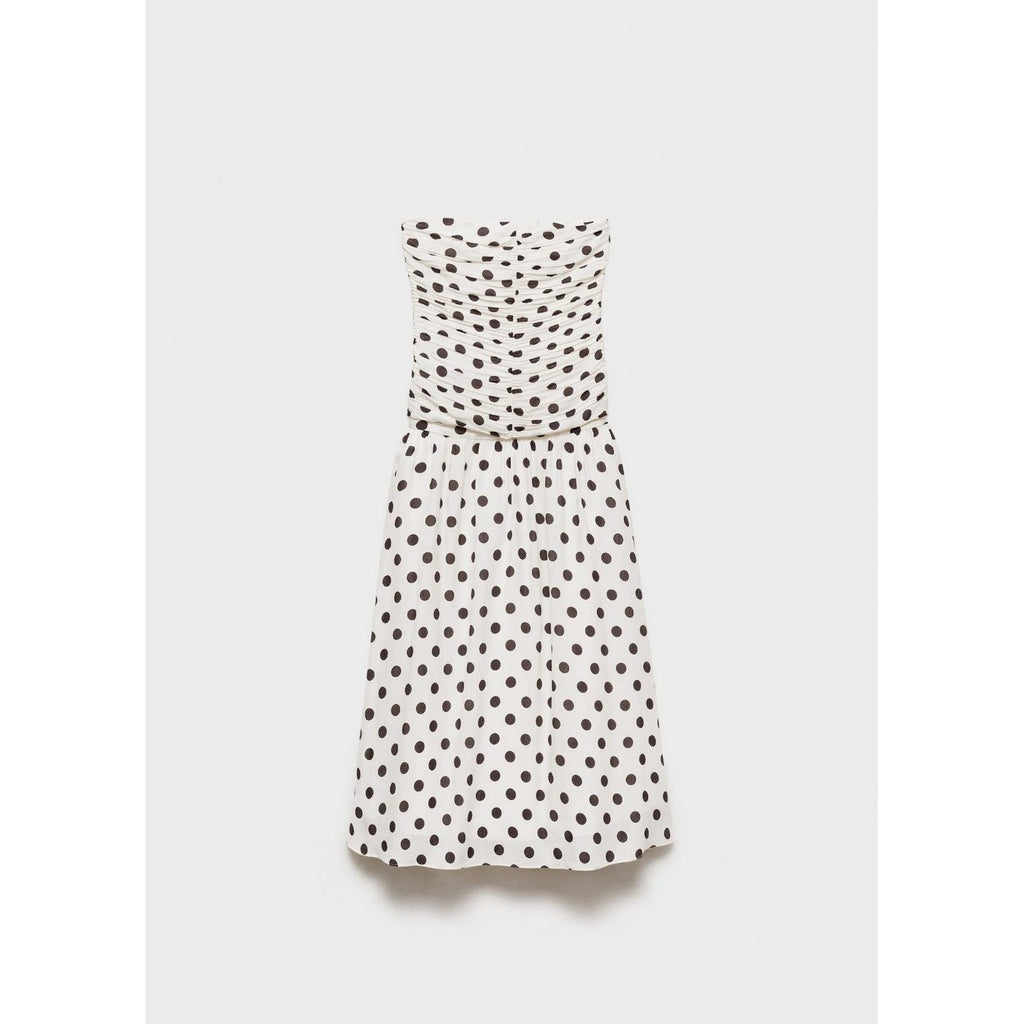Robe À Pois Avec Corps Drapé