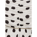 Robe À Pois Avec Corps Drapé