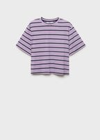T-Shirt Oversize Rayures - Light/Pastel Purple