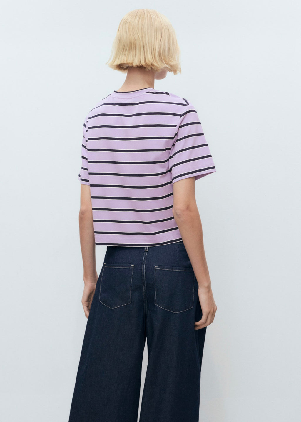 T-Shirt Oversize Rayures - Light/Pastel Purple