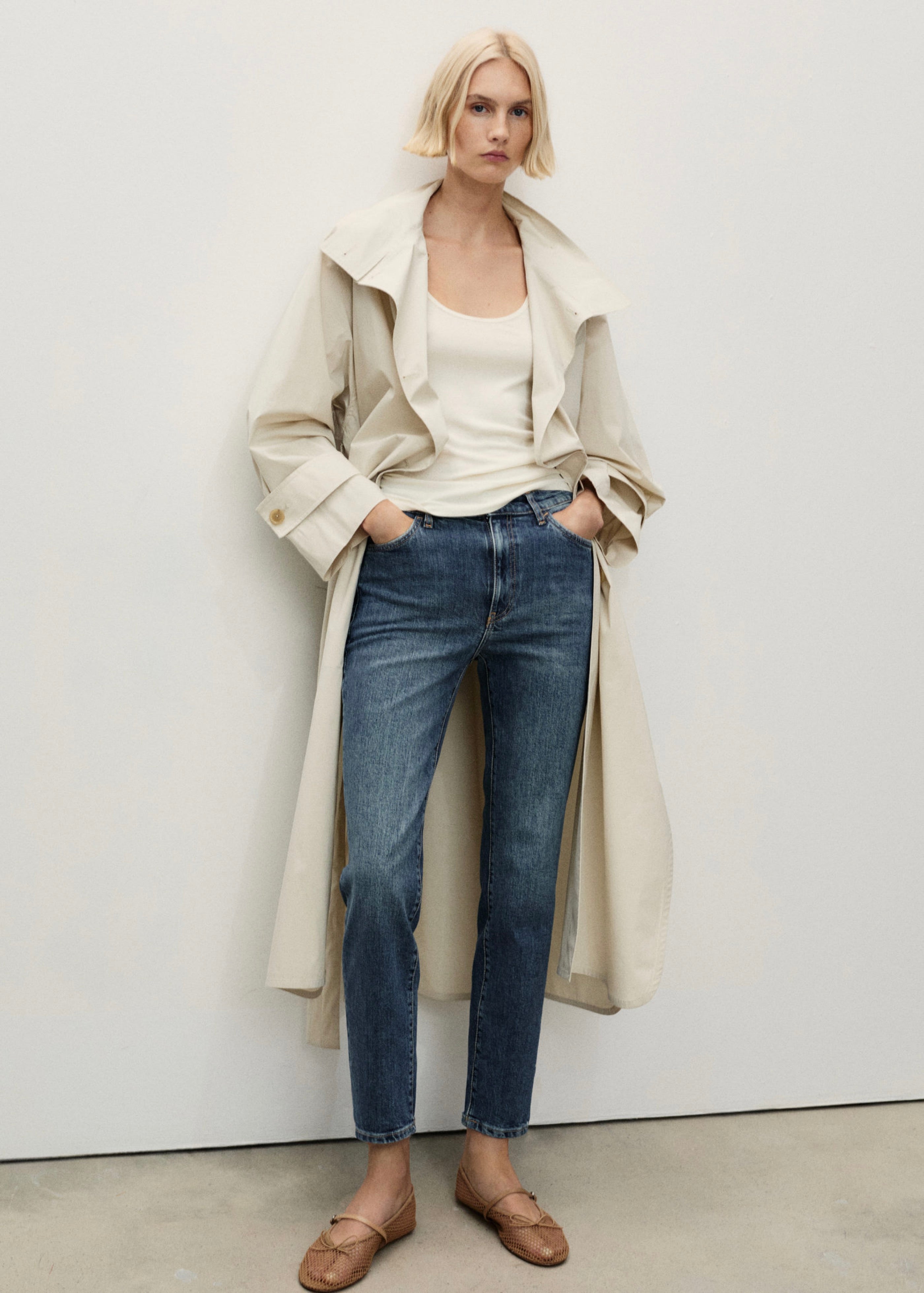 Claudia Slim Crop Jeans - Dark Blue
