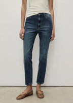 Claudia Slim Crop Jeans - Dark Blue