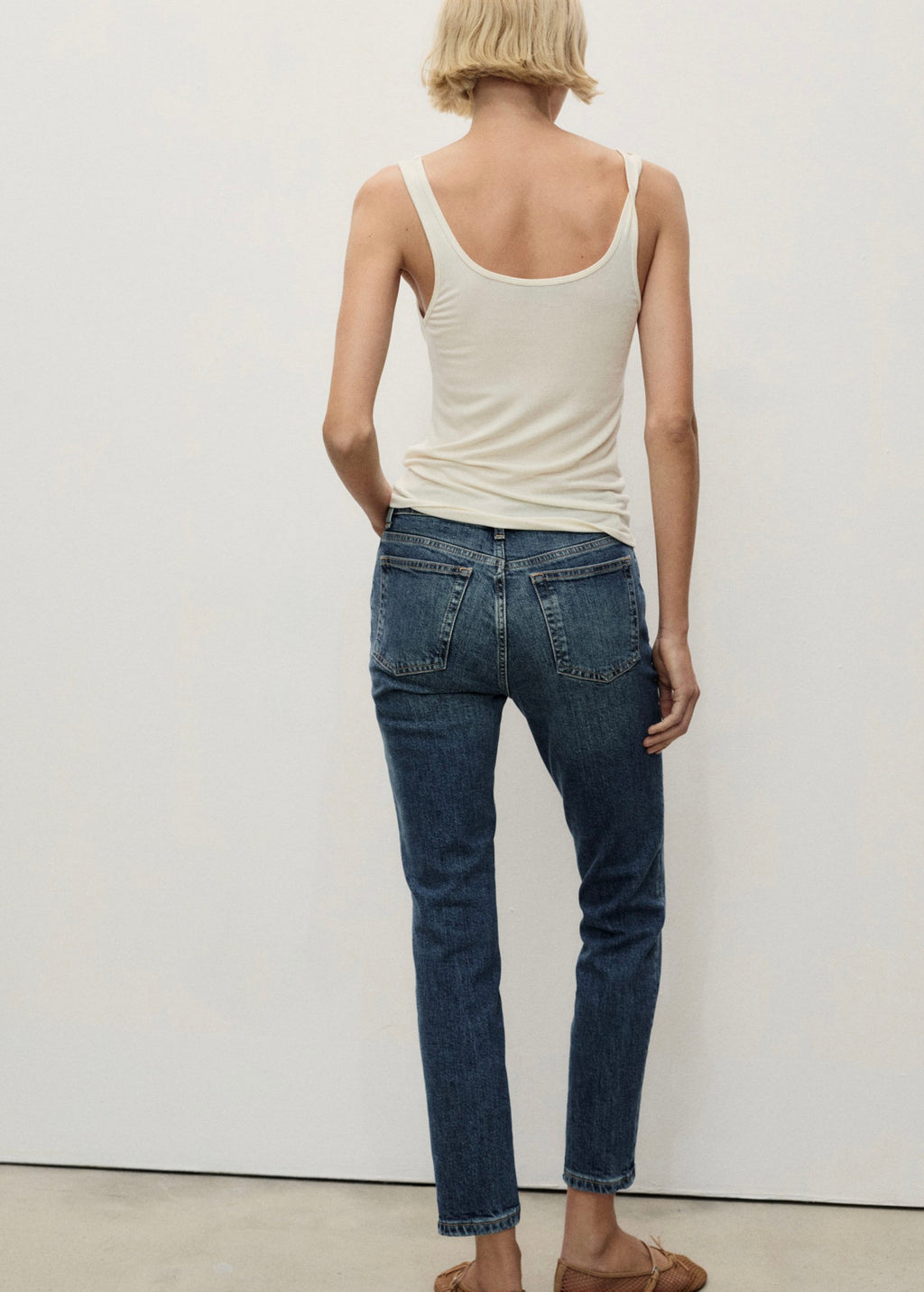 Claudia Slim Crop Jeans - Dark Blue