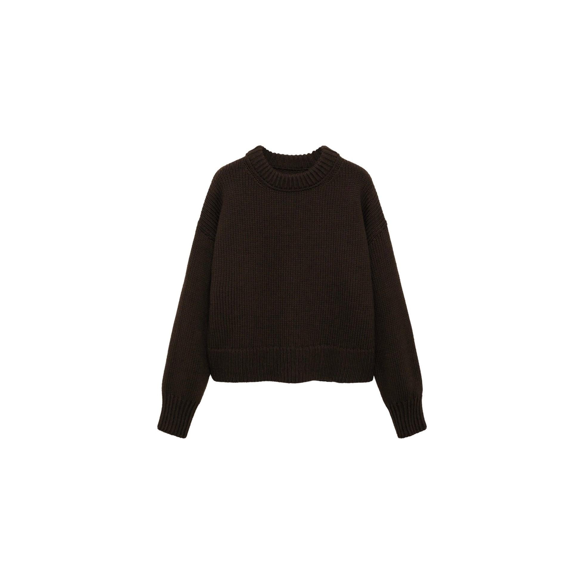 Pull-Over Grosse Maille Bords Côtelés