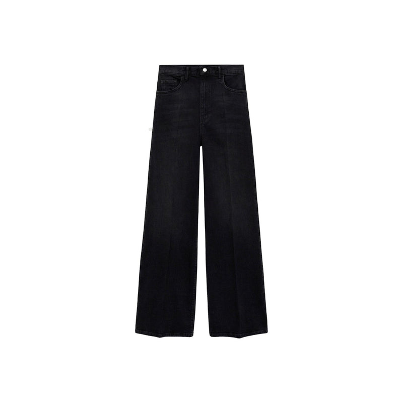 Jean Wideleg Taille Haute - Black Denim