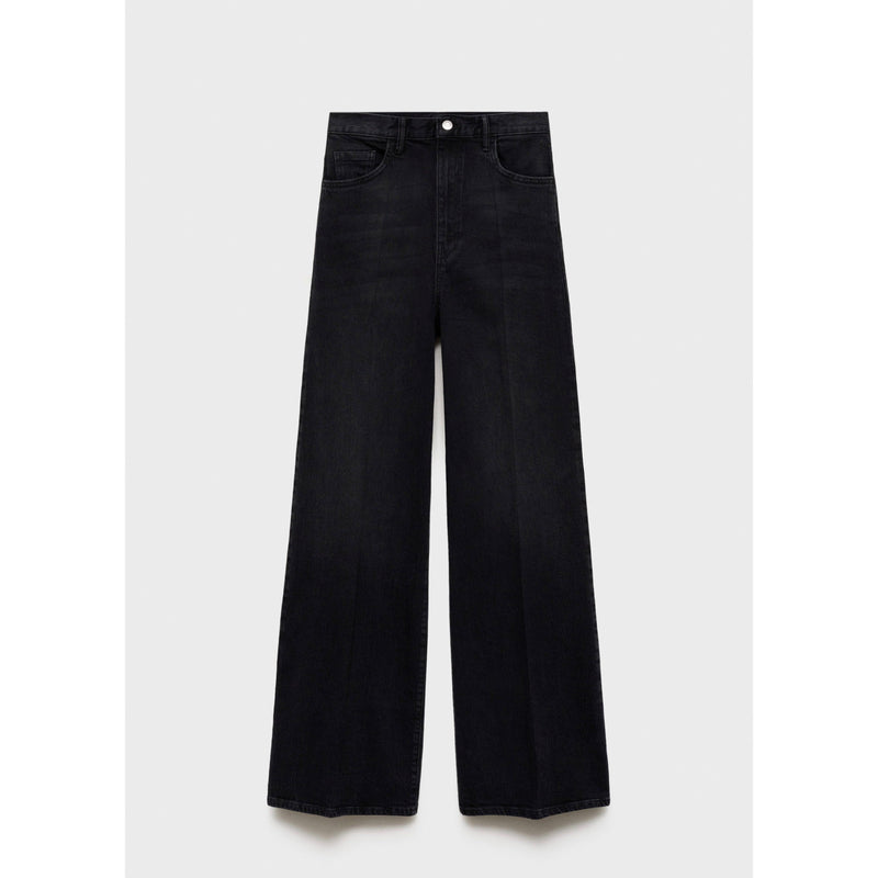 Jean Wideleg Taille Haute - Black Denim