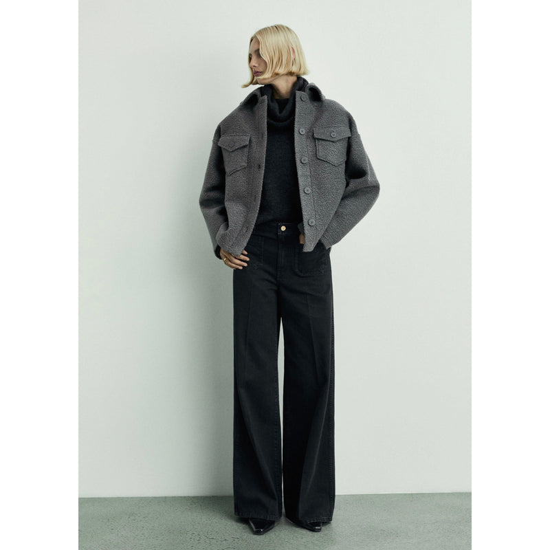 Jean Wideleg Poches - Black Denim