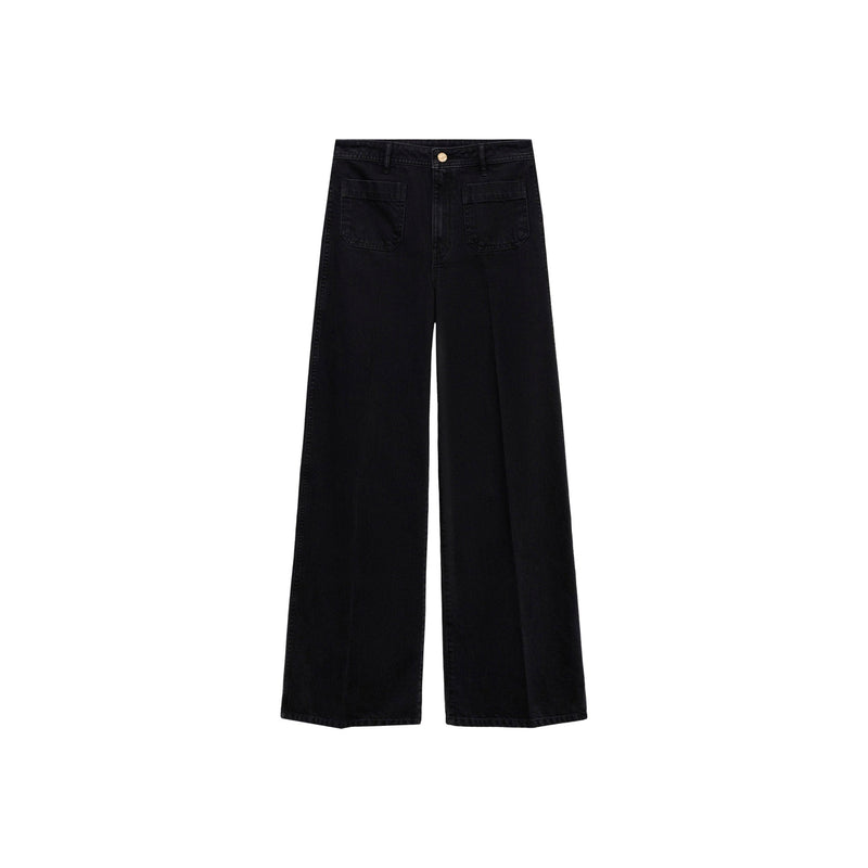 Jean Wideleg Poches - Black Denim