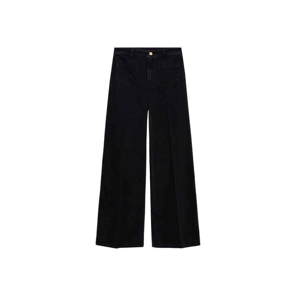 Jean Wideleg con Bolsillos - Black Denim