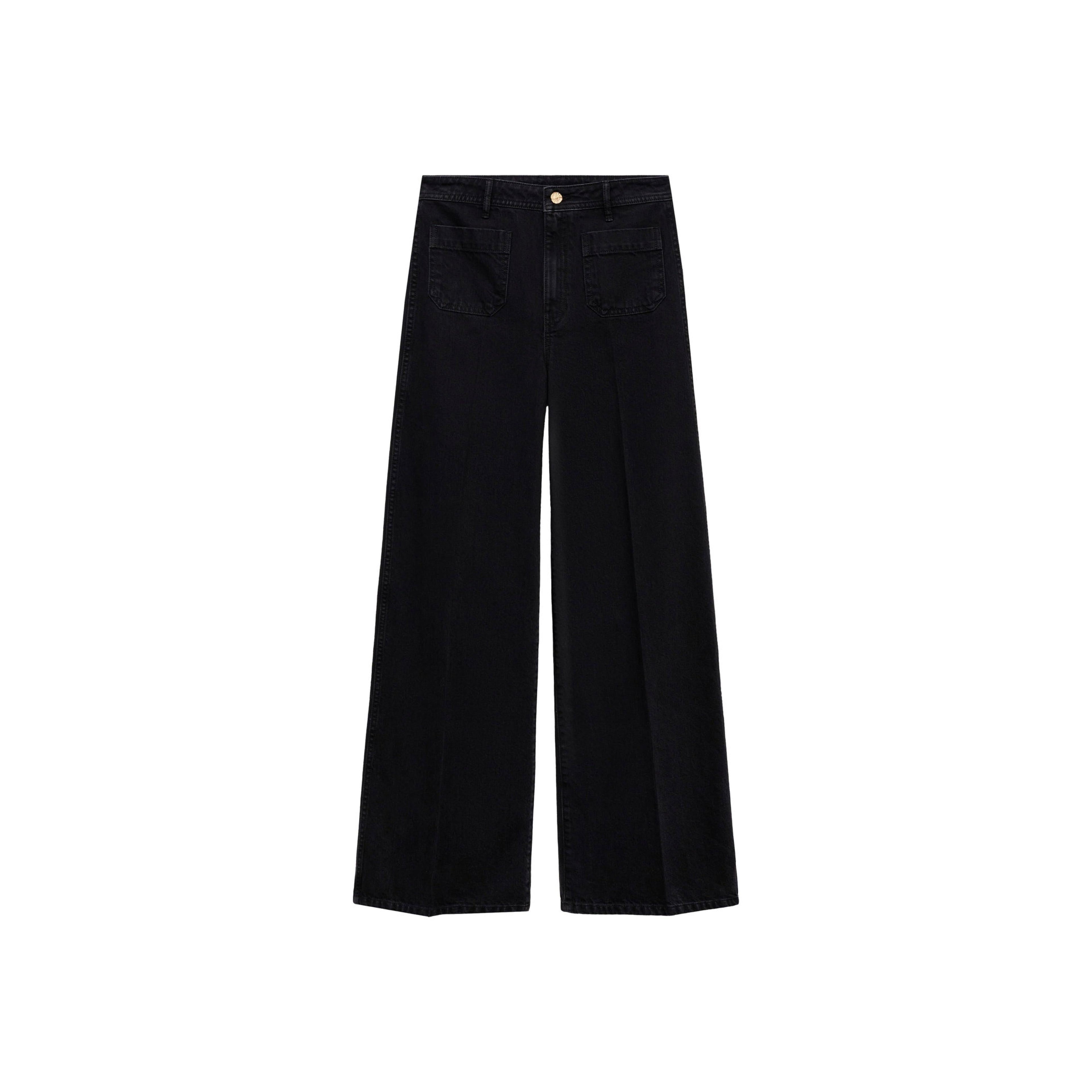 Jean Wideleg con Bolsillos - Black Denim