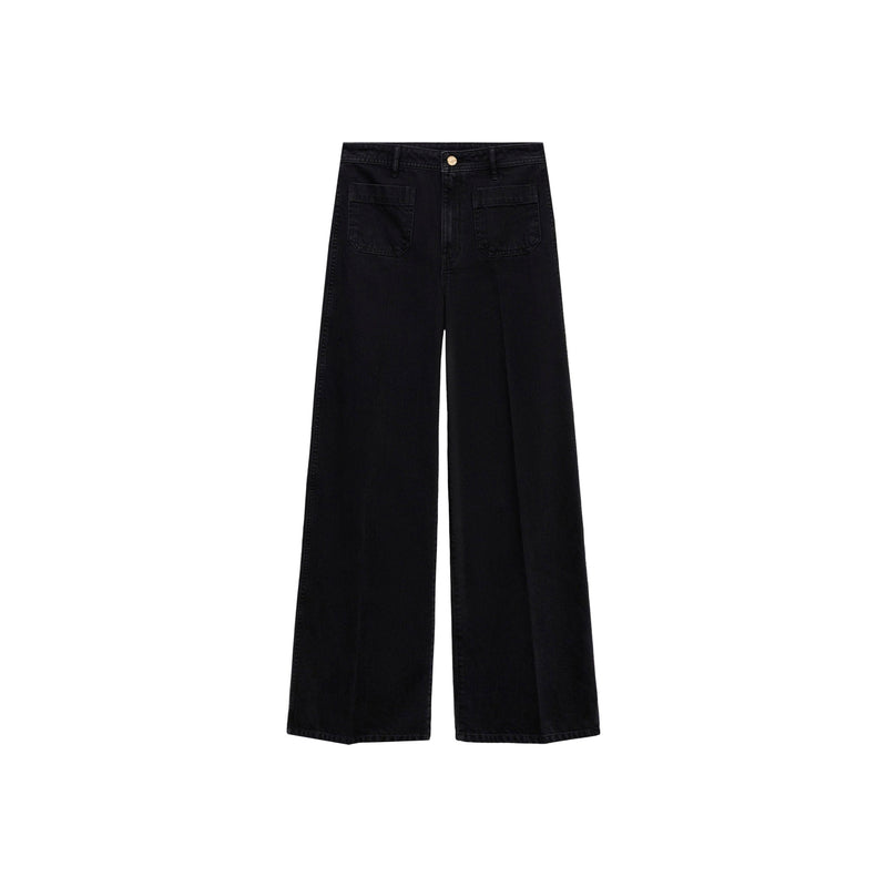 Jeans Anchos con Bolsillos - Denim Negro